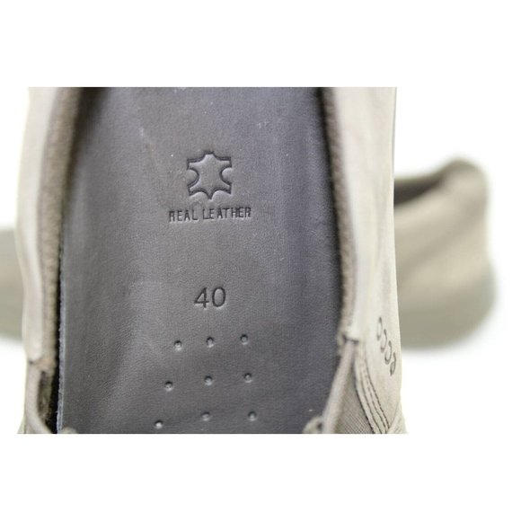 Ecco Soft 5 Slip On Shoes Women's 40 Gray Metallic Leather Cushioned Round Toe - Picture 12 of 14